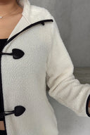 מעיל במידות גדולות סגירה קדמית כיסים שרוול ארוך פלוש 301816