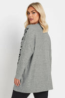 סוודר במידות גדולות שרוול ארוך דוגמת נמר בד במרקם 322221