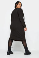 שמלה במידות גדולות מידי צווארון עגול עם רוכסן 302715