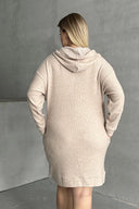 שמלה ספורט במידות גדולות קפוצ'ון פרטי חרוזים כיסים 301801