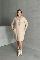 שמלה ספורט במידות גדולות קפוצ'ון פרטי חרוזים כיסים 301801