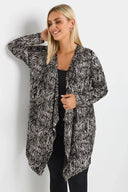 קרדיגן במידות גדולות ללא סגירה שרוול ארוך גזרה אסימטרית דק 303693