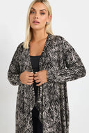 קרדיגן במידות גדולות ללא סגירה שרוול ארוך גזרה אסימטרית דק 303693