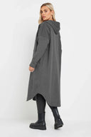 ז'קט במידות גדולות קפוצ'ון כיסים כפתורים קדמיים ארוך 303762