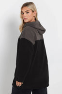 קפוצ׳ון במידות גדולות שרוול ארוך פלוש עם כיסים 303790