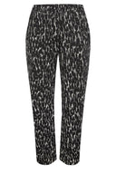 מכנסיים רחבות במידות גדולות גומי במותן עם כיסים דגם מנומר 143736