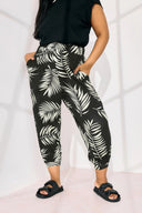 שרוואל במידות גדולות אורך קרסול גומי בשולי הקרסול גומי במותן עם כיסים 145264