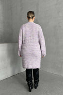 קרדיגן במידות גדולות שרוול ארוך פתוח סריגה דקה 302300