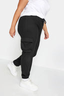 מכנסי ג'וגר במידות גדולות גומי בשוליים שרוך במותן כיסים 302751