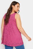 חולצה במידות גדולות עם צווארון עגול שרוולים ארוכים בד טול עם הדפס 302400