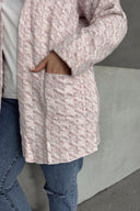 קרדיגן במידות גדולות שרוול ארוך קפוצ׳ון עם כיסים פתוח 301794