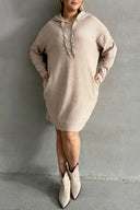 שמלה ספורט במידות גדולות קפוצ'ון פרטי חרוזים כיסים 301801