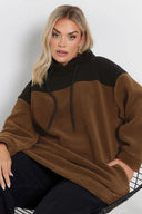 קפוצ׳ון במידות גדולות שרוול ארוך פלוש עם כיסים 303794