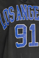 טישירט במידות גדולות צווארון V שרוול קצר עם הדפס רשת 304004