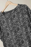 חולצה במידות גדולות שרוול קצר צווארון עגול עם הדפס 615913