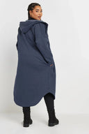 ז'קט במידות גדולות קפוצ'ון כיסים כפתורים קדמיים ארוך 303763