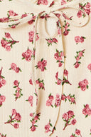 חולצה במידות גדולות דוגמת פרחים צווארון מרובע חולצה ללא שרוולים 322688