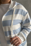 קרדיגן במידות גדולות שרוול ארוך קפוצ׳ון עם כיסים עם רוכסן 74-104