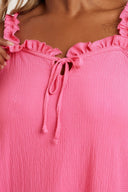 חולצה במידות גדולות צווארון רחב כתפיות פרנזים קשירה מקדימה 322689