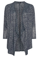 קרדיגן במידות גדולות ללא סגירה שרוול ארוך דק עונתי 303643