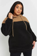 קרדיגן במידות גדולות שרוול ארוך פלוש עם כיסים 303796