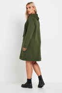 שמלה במידות גדולות שרוול ארוך קפוצ׳ון פרטי פאייטים עם כיסים 303557