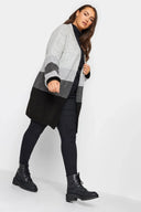 סווטשירט במידות גדולות שרוול ארוך מעוטרת בפאייטים צווארון עגול 303789