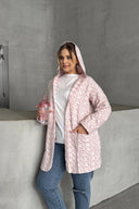 קרדיגן במידות גדולות שרוול ארוך קפוצ׳ון עם כיסים פתוח 301794