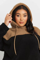 קרדיגן במידות גדולות שרוול ארוך פלוש עם כיסים 303796