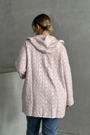 קרדיגן במידות גדולות שרוול ארוך קפוצ׳ון עם כיסים פתוח 301794