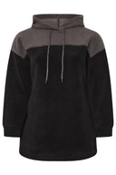 קפוצ׳ון במידות גדולות שרוול ארוך פלוש עם כיסים 303790