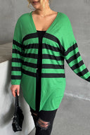 קרדיגן דק במידות גדולות מידי עם שרוולים ארוכים בצירופים 301568