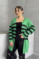 קרדיגן דק במידות גדולות מידי עם שרוולים ארוכים בצירופים 301568