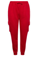 מכנסי ג'וגר במידות גדולות גומי בשוליים פרטי כיסים קארגו 302773