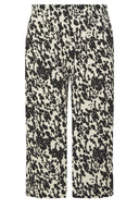 מכנסי קפרי במידות גדולות גומי במותן עם כיסים דגם מנומר פרה 145278