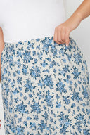 חצאית ארוכה במידות גדולות גומי במותן עם הדפס דגם בשכבות 160318