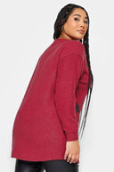 סריג במידות גדולות צווארון עגול שרוול ארוך דוגמת כוכבים 302729