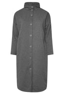 ז'קט במידות גדולות קפוצ'ון כיסים כפתורים קדמיים ארוך 303762