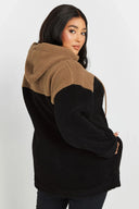 קרדיגן במידות גדולות שרוול ארוך פלוש עם כיסים 303796