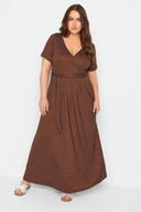 שמלה במידות גדולות צווארון V פרטי חגורה לייקרה מעטפת 303160