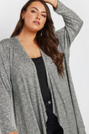 קרדיגן במידות גדולות ללא סגירה שרוול ארוך גזרה אסימטרית דק 303637