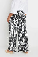 מכנסיים במידות גדולות גומי במותן גזרה רחבה דוגמת לבבות עם כיסים 303492