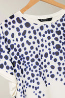 חולצה במידות גדולות עם צווארון עגול שרוולים קצרים והדפס פרחוני 615860