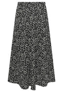 חצאית במידות גדולות חיתוך ארוך ללא כיסים גומי במותן עם הדפס 160320