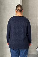 סווטשירט במידות גדולות שרוול ארוך דוגמת חיות צווארון עגול 303909