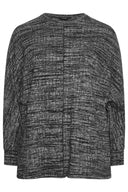 חולצה במידות גדולות עם צווארון עגול שרוולים ארוכים ודוגמת תפרים בחזית 302607