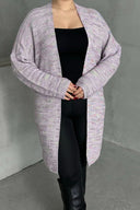קרדיגן במידות גדולות שרוול ארוך פתוח סריגה דקה 302300