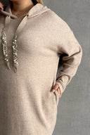 שמלה ספורט במידות גדולות קפוצ'ון פרטי חרוזים כיסים 301801