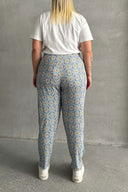 מכנסיים במידות גדולות גומי במותן גומי בשולי הקרסול עם הדפס עם כיסים 303490