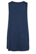 חולצה במידות גדולות עם צווארון עגול שרוולים קצרים וגזרה אסימטרית 302255